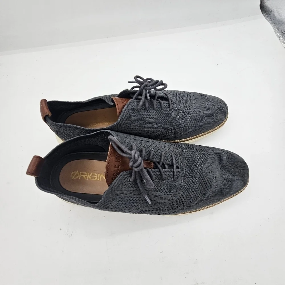 Cole Haan Shoes Mens 9 M Original Grand Stitchlite Wingtip Oxford Gray Blueish